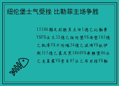 纽伦堡士气受挫 比勒菲主场争胜